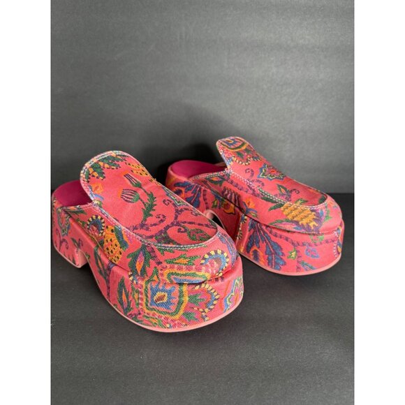 FARM Rio Shoes - FARM Rio Pink Sunset Tapestry Platform Mule EU 36 US 6